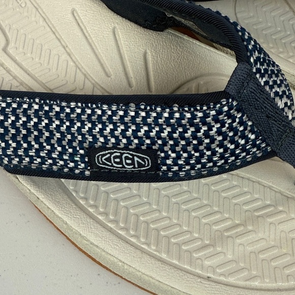 Keen Kona Dark Blue Light Beige Arch Support Metatomical Flip-Flops Size 9 - Picture 5 of 10